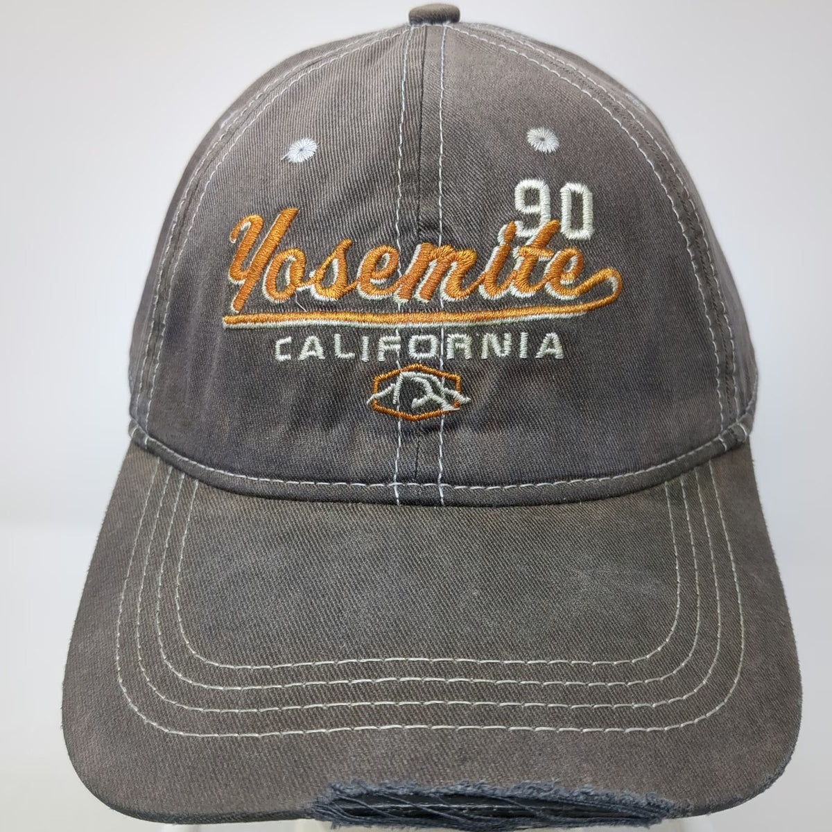 Prairie Mountain Gray One Size Baseball Cap Hat Yosemite California Distressed