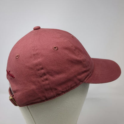 Champion Baseball Cap Red One Size Metal Logo Script Cotton Slideback Adjust Hat
