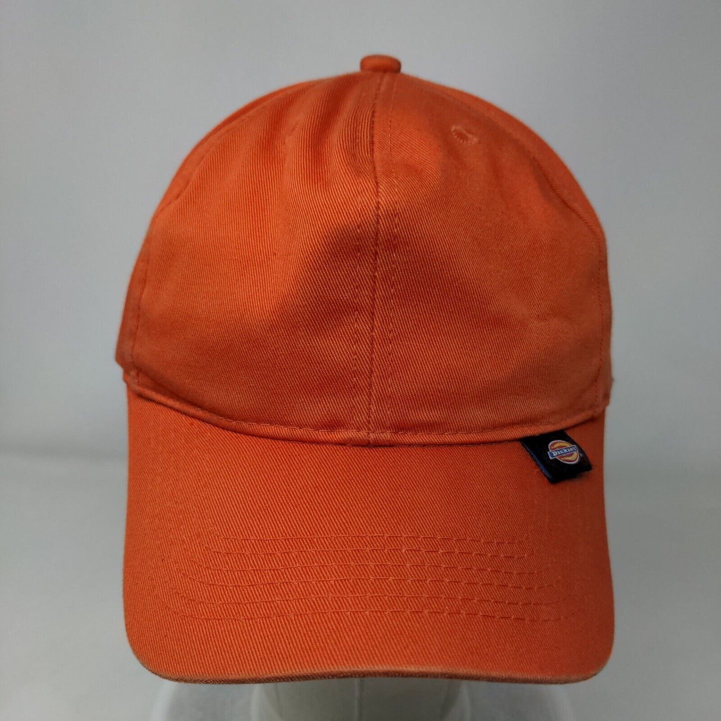 Dickies Strapback Hat Orange One Size Adjustable Solid 6 Panel Vent Holes