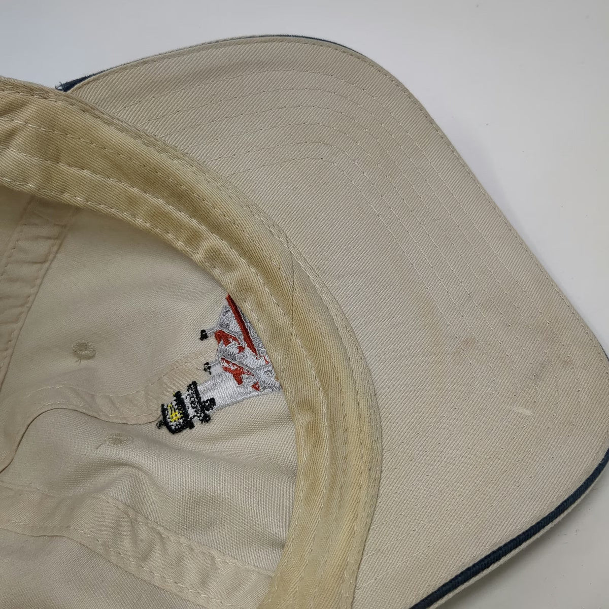 Beige Baseball Cap One Size Cape Cod Lighthouse Embroidered Strapback Cotton Hat