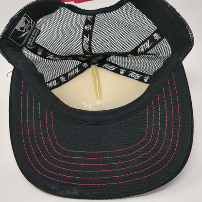 Fatal Trucker Hat Black One Size Skull Pink Bow Lightning Bolts Snapback