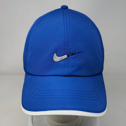 Nike Golf Swoosh Strapback Hat Blue One Size Adjustable Laser Cut