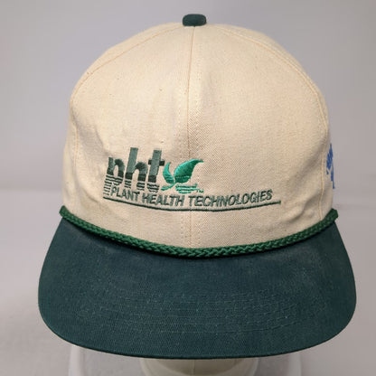K-Products Baseball Cap Beige Green Plant Health Technologies Rope Hat Vintage