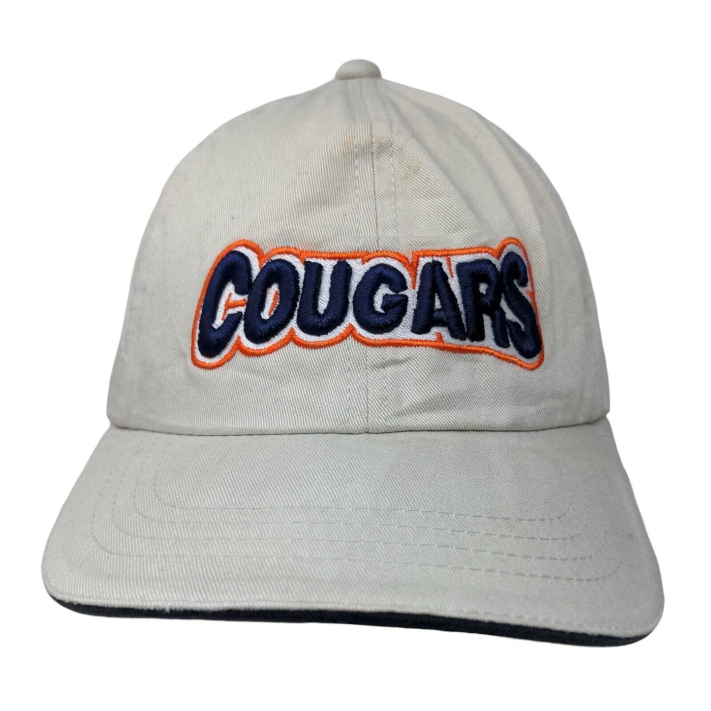 Young An Men's Strapback Hat Tan OSFA Embroidered Cougers Logo