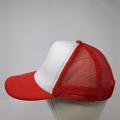 Toptie Snapback Mesh Back Trucker Hat Red One Size Colorblock Blank