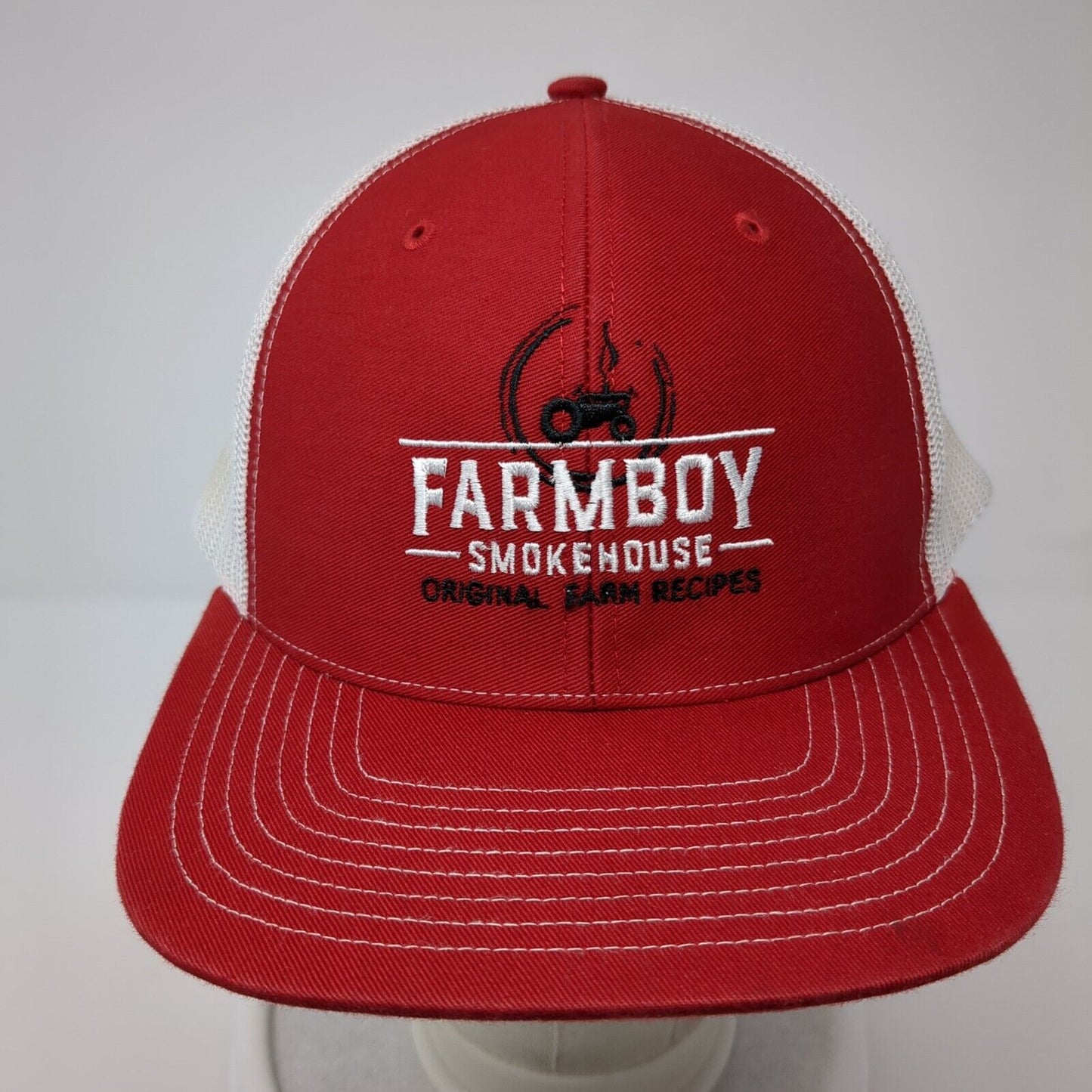 Farmboy Smokehouse Original Farm Recipes Snapback Trucker Hat Red OS Richardson