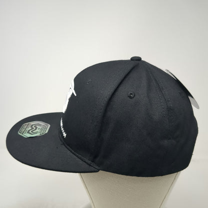 Wicked Wear Snapback Hat Black One Size Bodybuilding Logo Gym Fitness Flat Brim