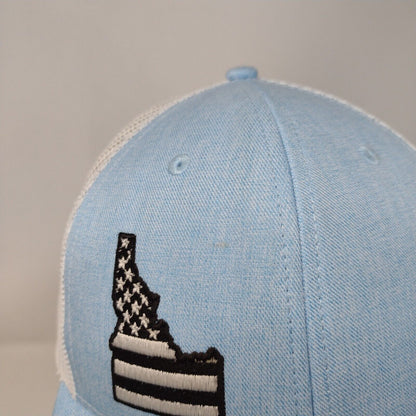 Fahrenheit Snapback Mesh Back Trucker Hat Blue OSFM Embroidered
