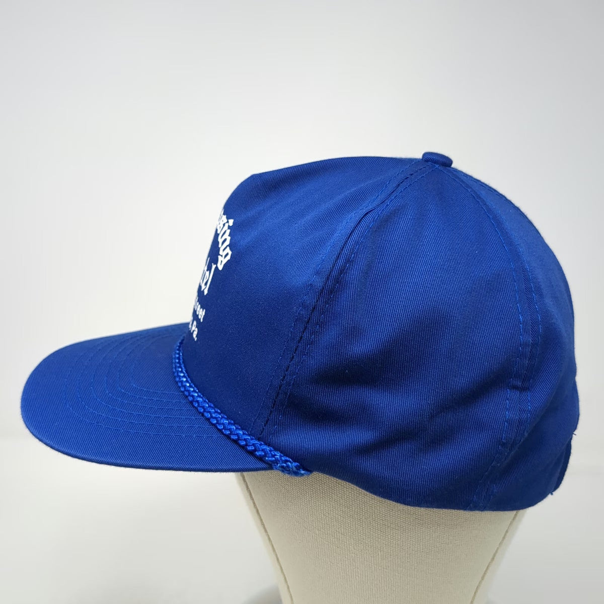 Otto Cap 5 Panel Blue One Size Hat Wyalusing Hotel PA Braided Rope Adjustable