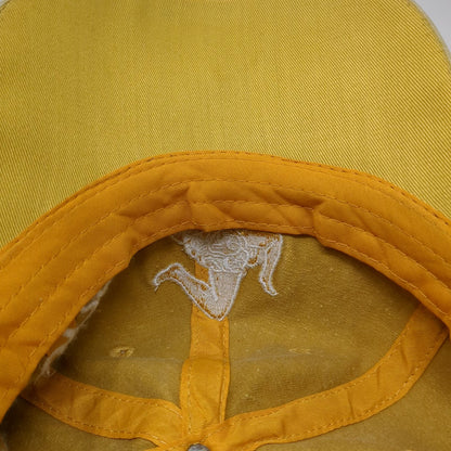 Baseball Cap Yellow One Size Sicilia Trinacria Washed Cotton Strapback Italy Hat
