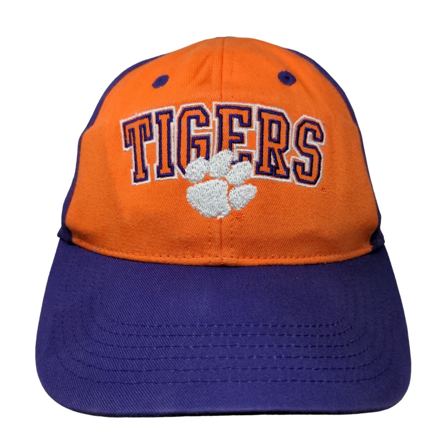 Clemson Tigers Strapback Hat Purple Orange Embroidered Logo NCAA Adjustable