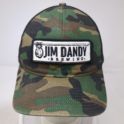 Richardson Trucker Hat Green Camo One Size Jim Dandy Brewing Snapback Mesh
