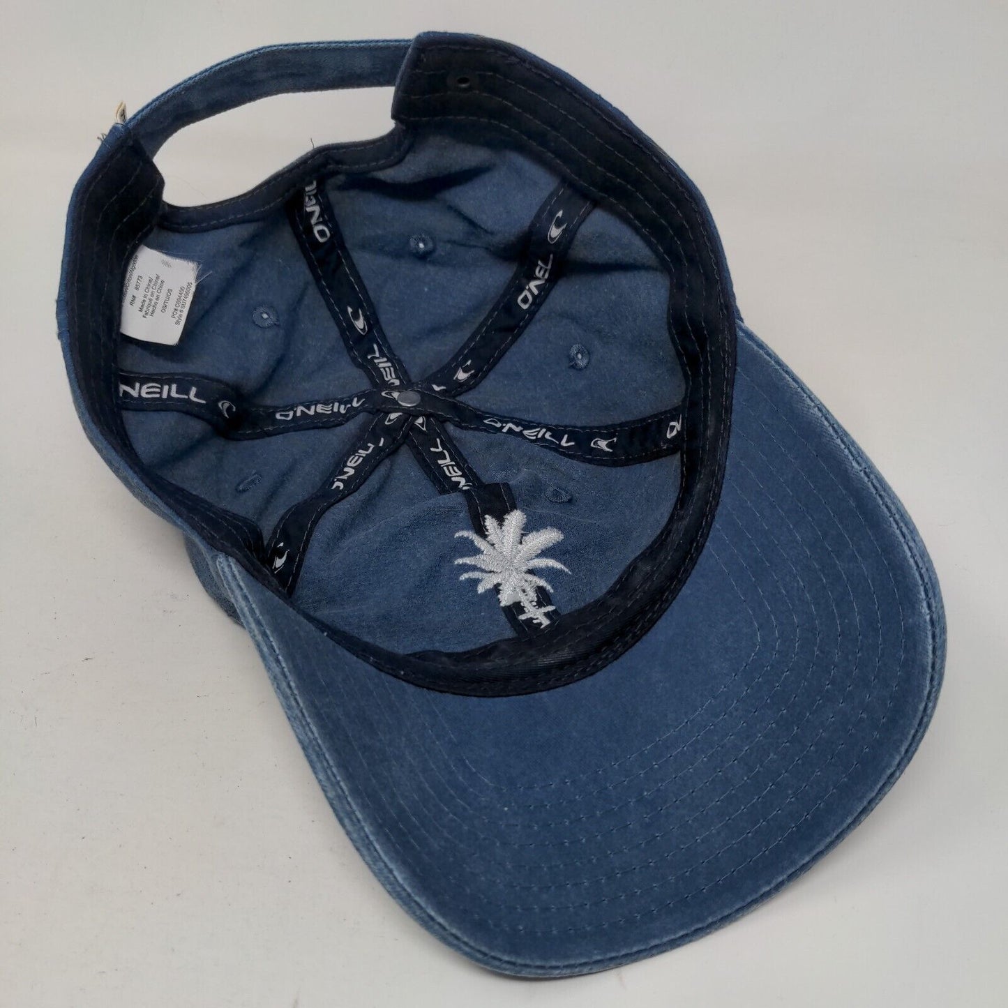 Anchor Palm Tree Slideback Hat Blue One Size Embroidered Adjustable O'Neill