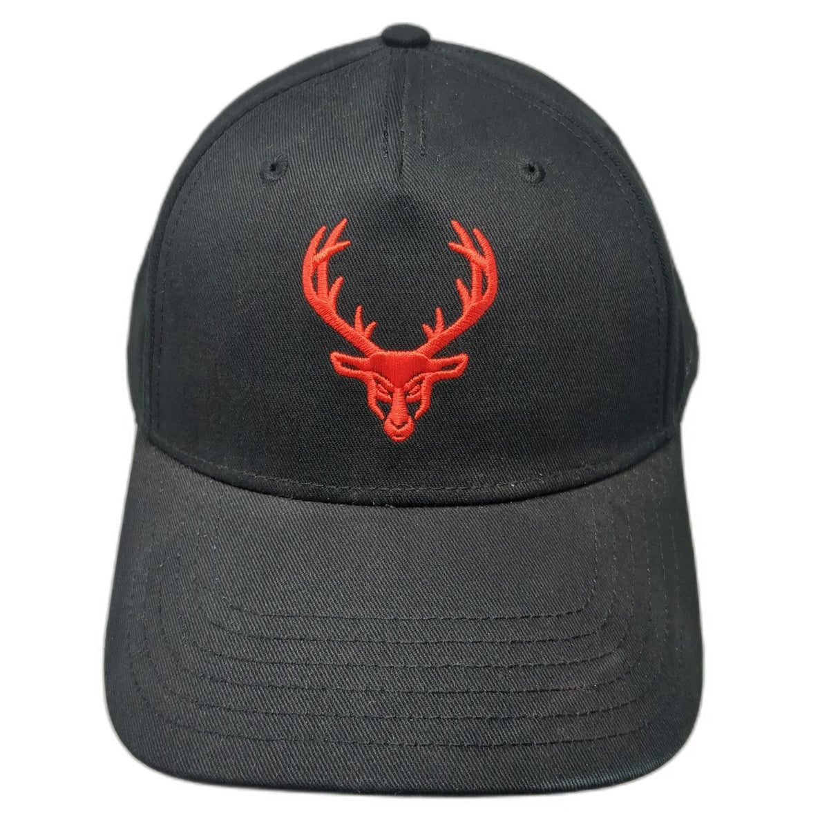 Bucked Up 5 Panel Black One Size Hat Red Deer Buck Logo Snapback Embroidered Gym
