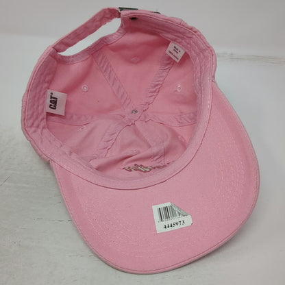 Caterpillar Baseball Cap Pink One Size Cursive Logo Adjustable Slideback Hat