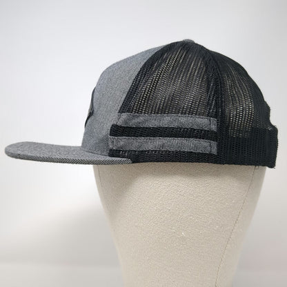 RVCA Trucker Hat Gray One Size Herringbone Diamond Logo Patch Snapback Mesh