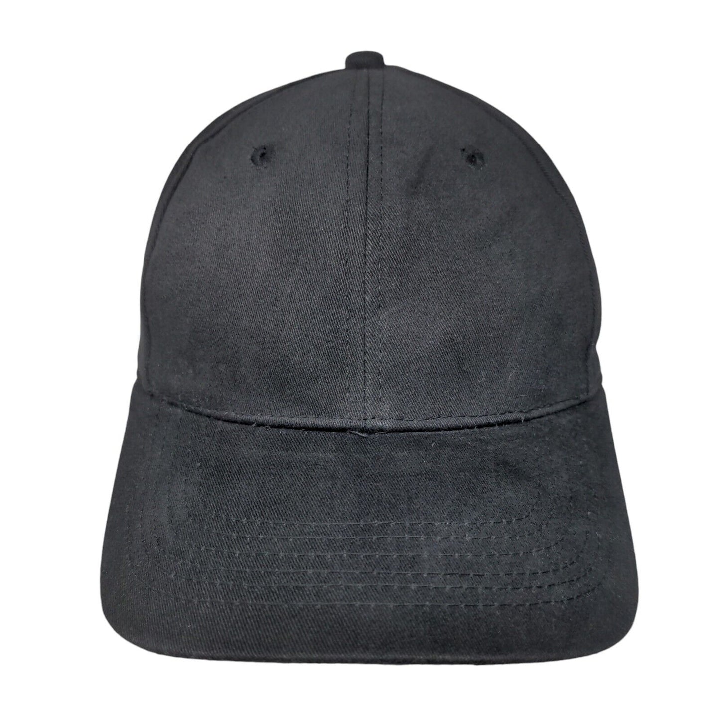 Unbranded Snapback Hat Black OSFA Solid Adjustable Blank Vent Holes