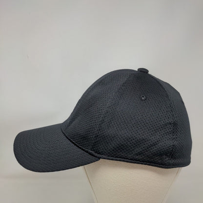 Adidas Climalite Fitted Hat Black L/XL Embroidered 3 Stripes 6 Panel