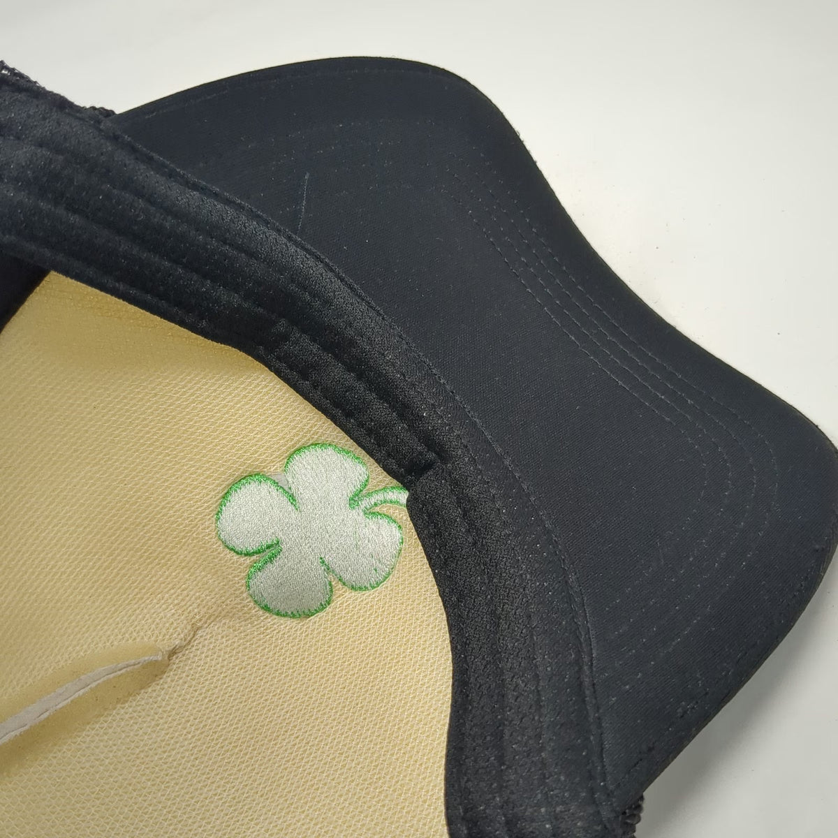 David and Young Trucker Hat Black One Size Green Clover Foam Mesh Snapback