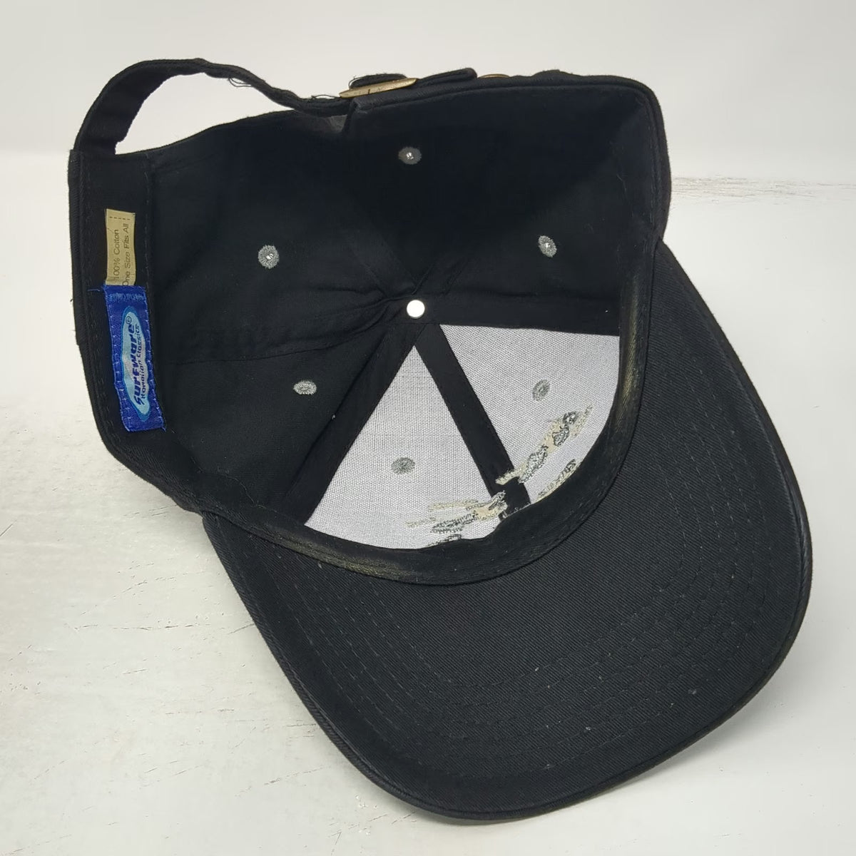 Surfware Baseball Cap Black One Size Hawaiian Islands Map Slideback Hat Cotton