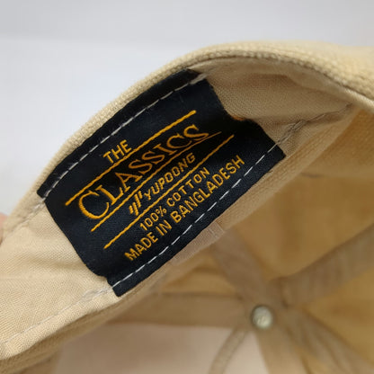 Pendleton Woolen Mills Yupoong 5 Panel Beige Hat OSFM Leather Strapback Patch