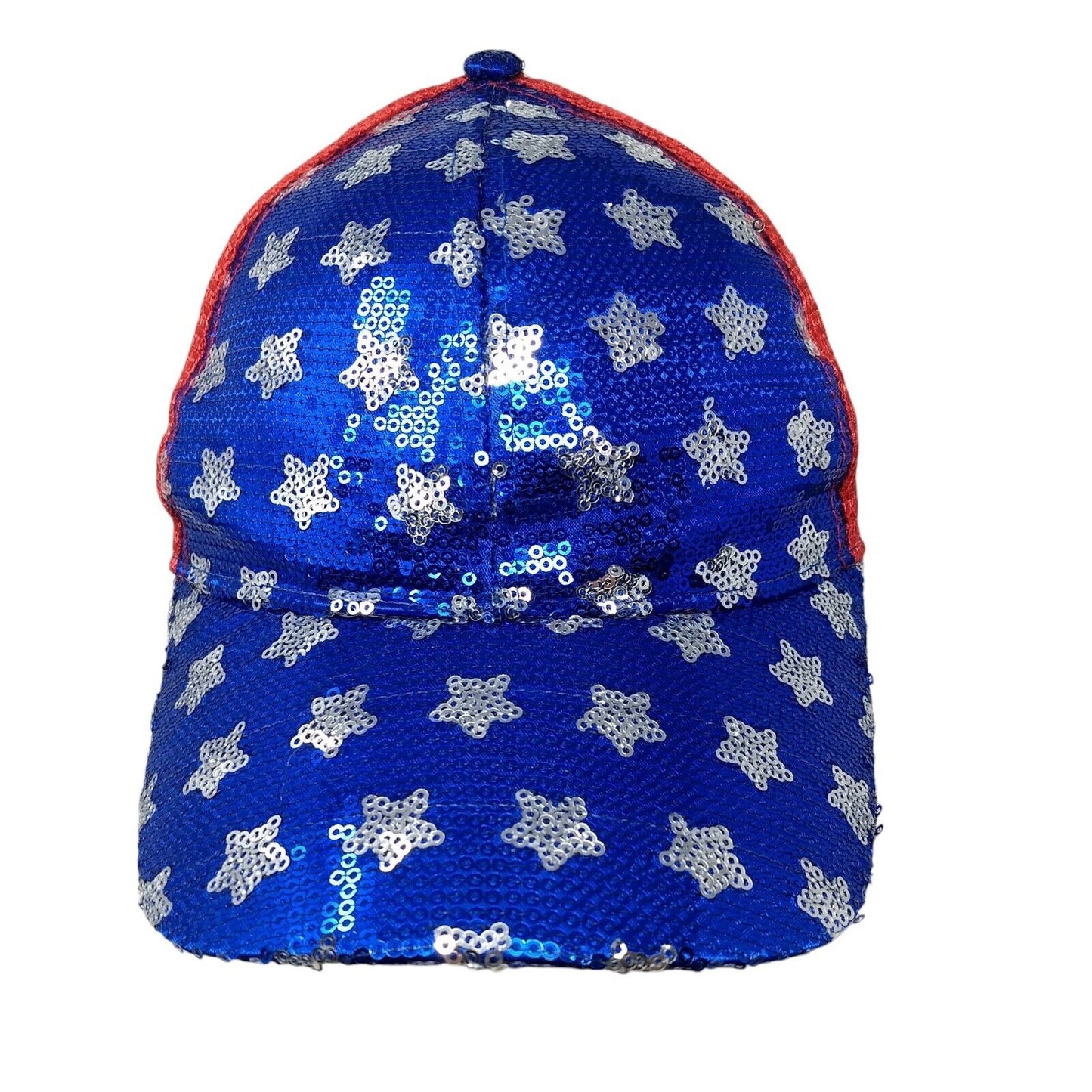 Stars Sequin Snapback Trucker Hat Multi OSFA Mesh Back Colorblock