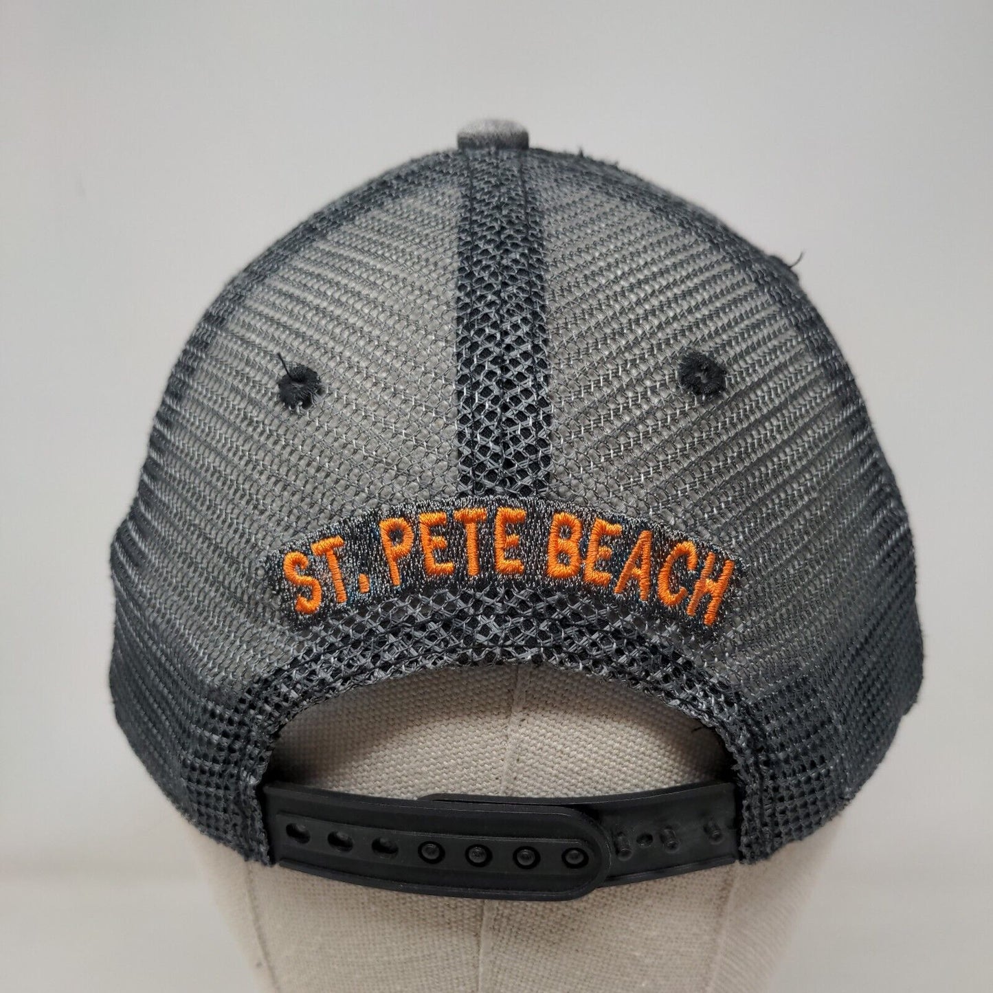 Florida St. Pete Beach Snapback Trucker Hat Gray OSFA Embroidered Mesh Back