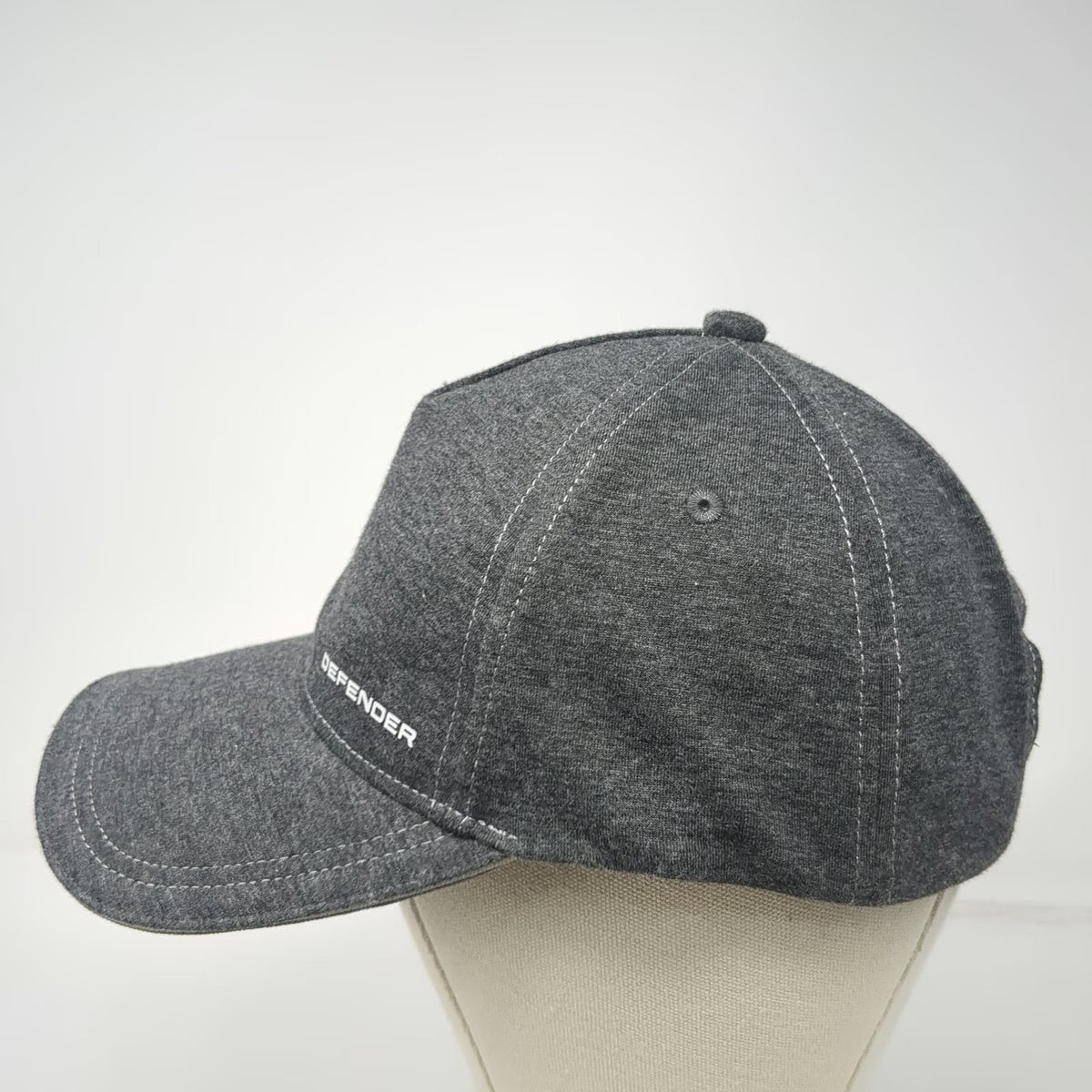 Land Rover Defender 5 Panel Gray One Size Strapback Hat Contrast Stitching