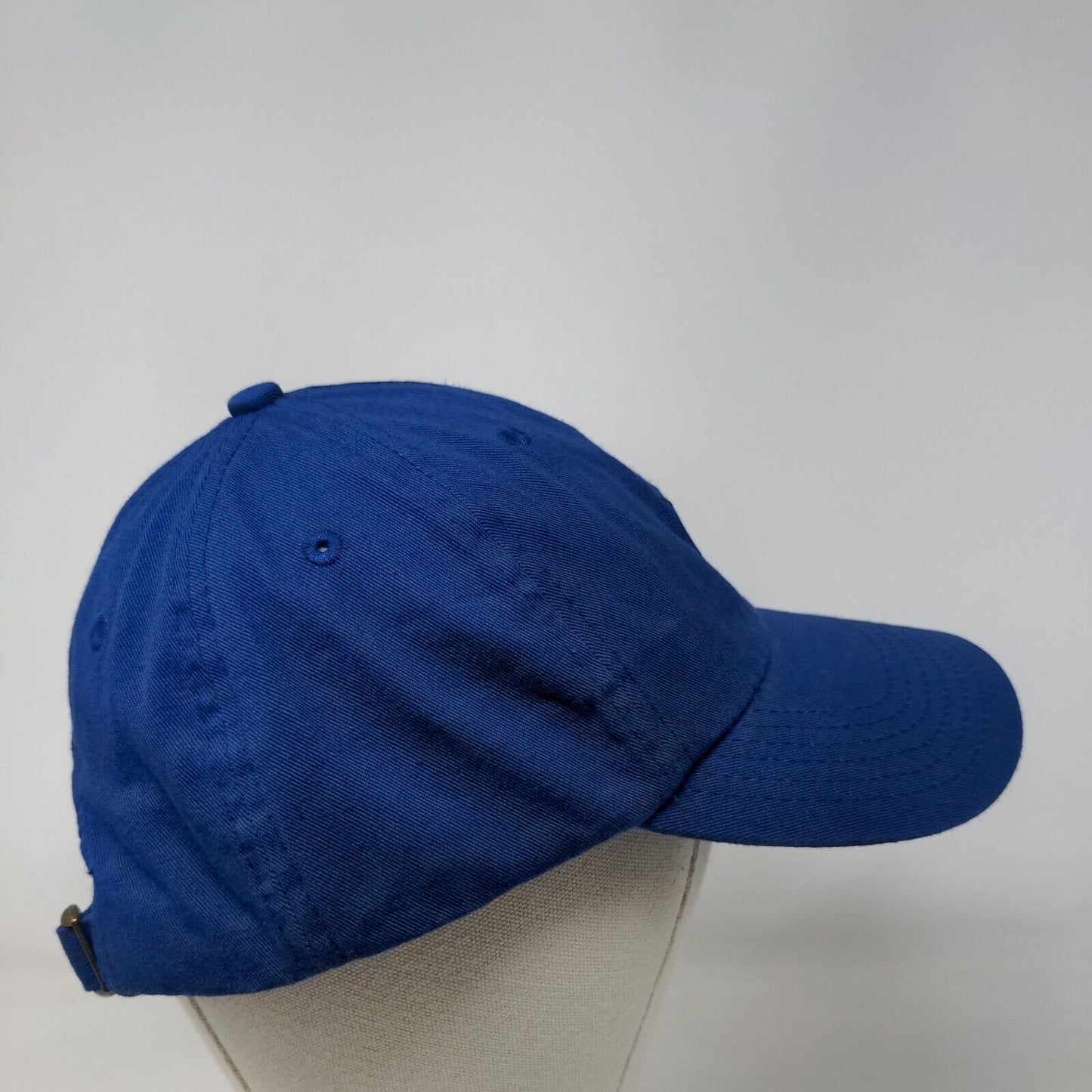 Unbranded Slideback Hat Blue One Size Adjustable Embroidered Vented Holes Cotton