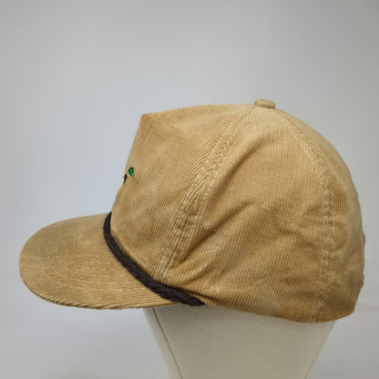 Trucker Hat Beige One Size Corduroy Mallard Duck Braided Rope Hunting Bird Hat