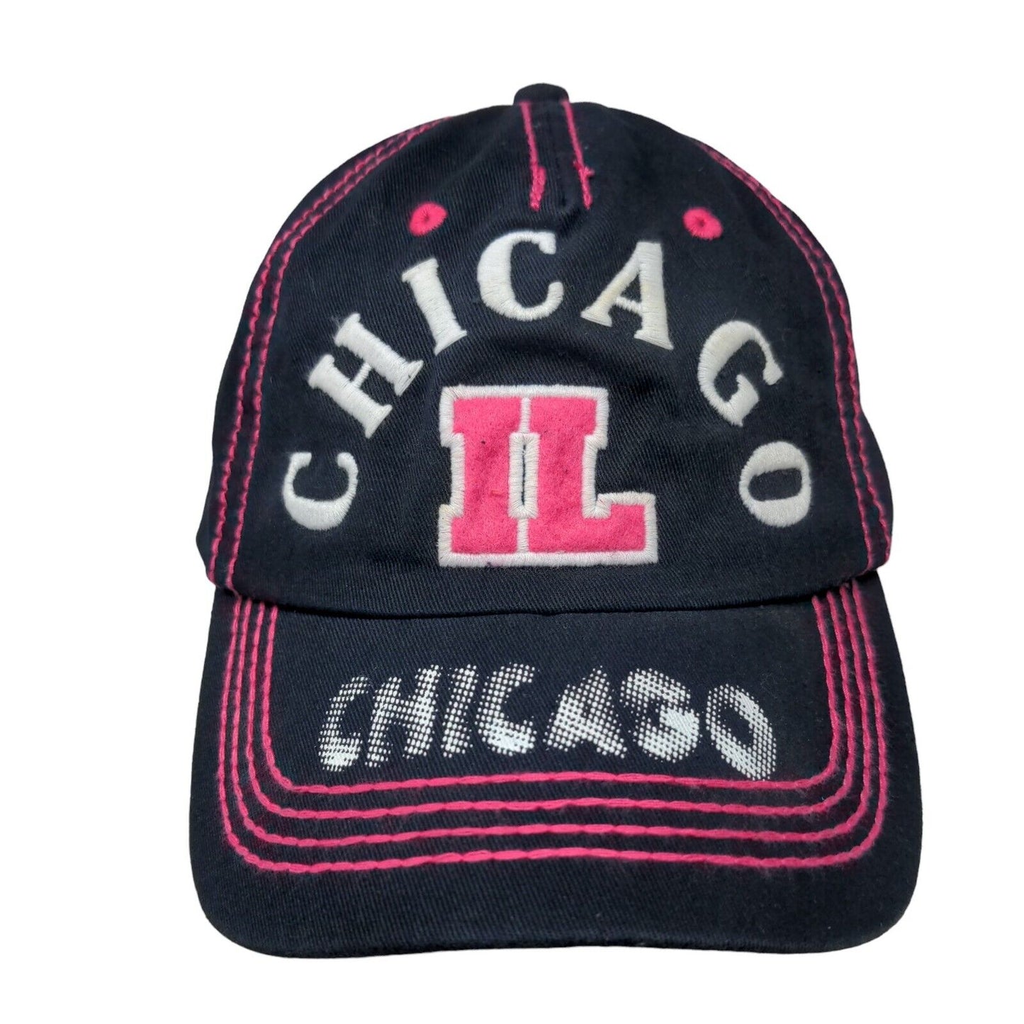 Chicago IL Strapback Hat Multicolor OSFA Adjustable Embroidered 6 Panel