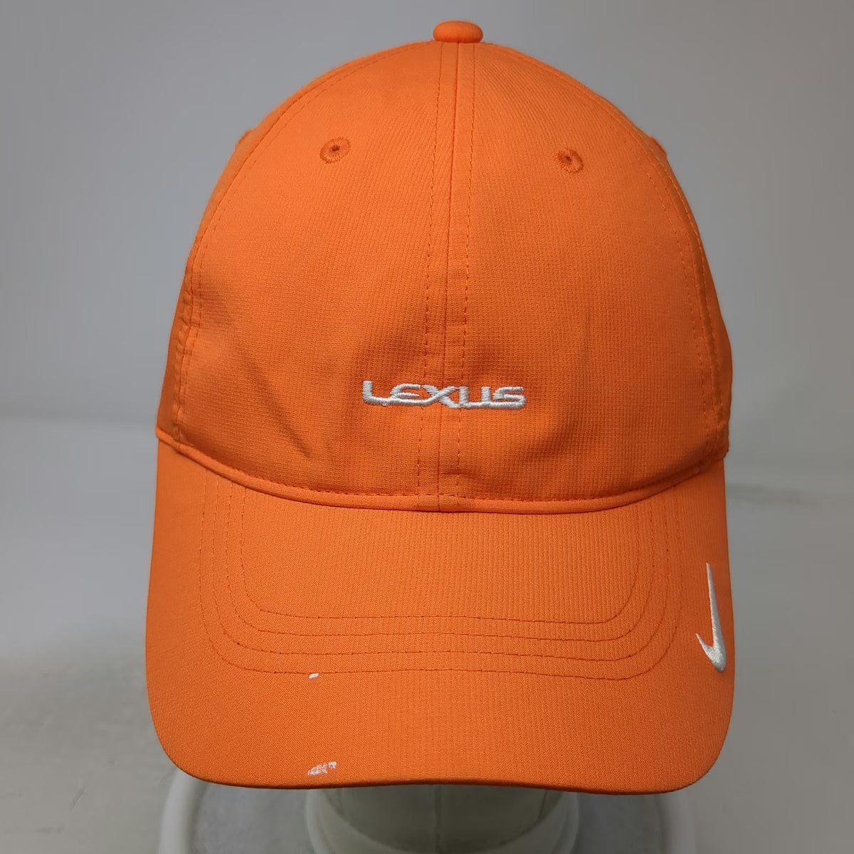 Nike Baseball Cap Orange OSFM Lexus Logo Embroidered Swoosh Strapback Hat Golf