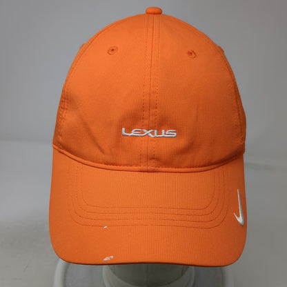 Nike Baseball Cap Orange OSFM Lexus Logo Embroidered Swoosh Strapback Hat Golf