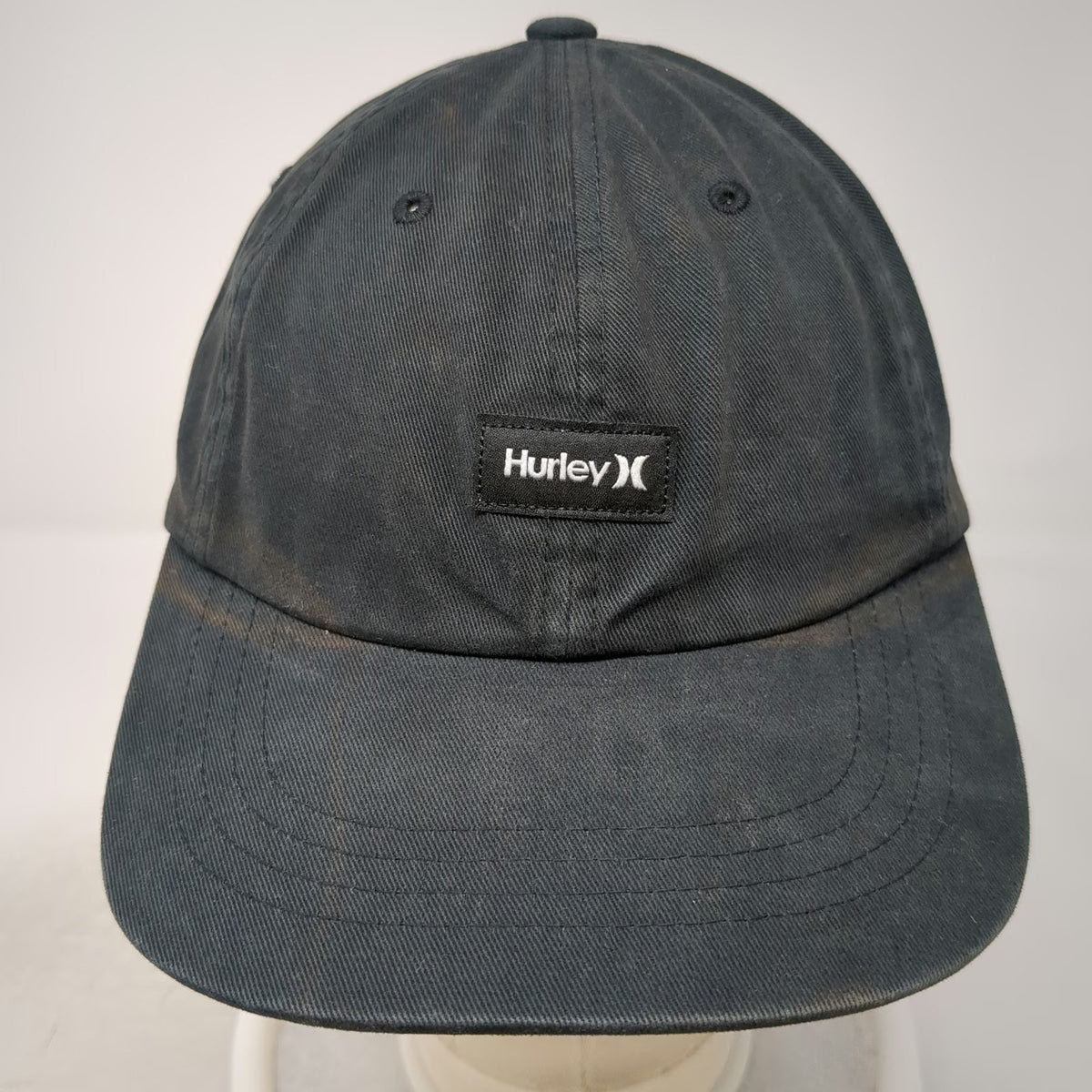 Hurley Baseball Cap Black One Size Adjustable Slideback Cotton Patch Logo Hat