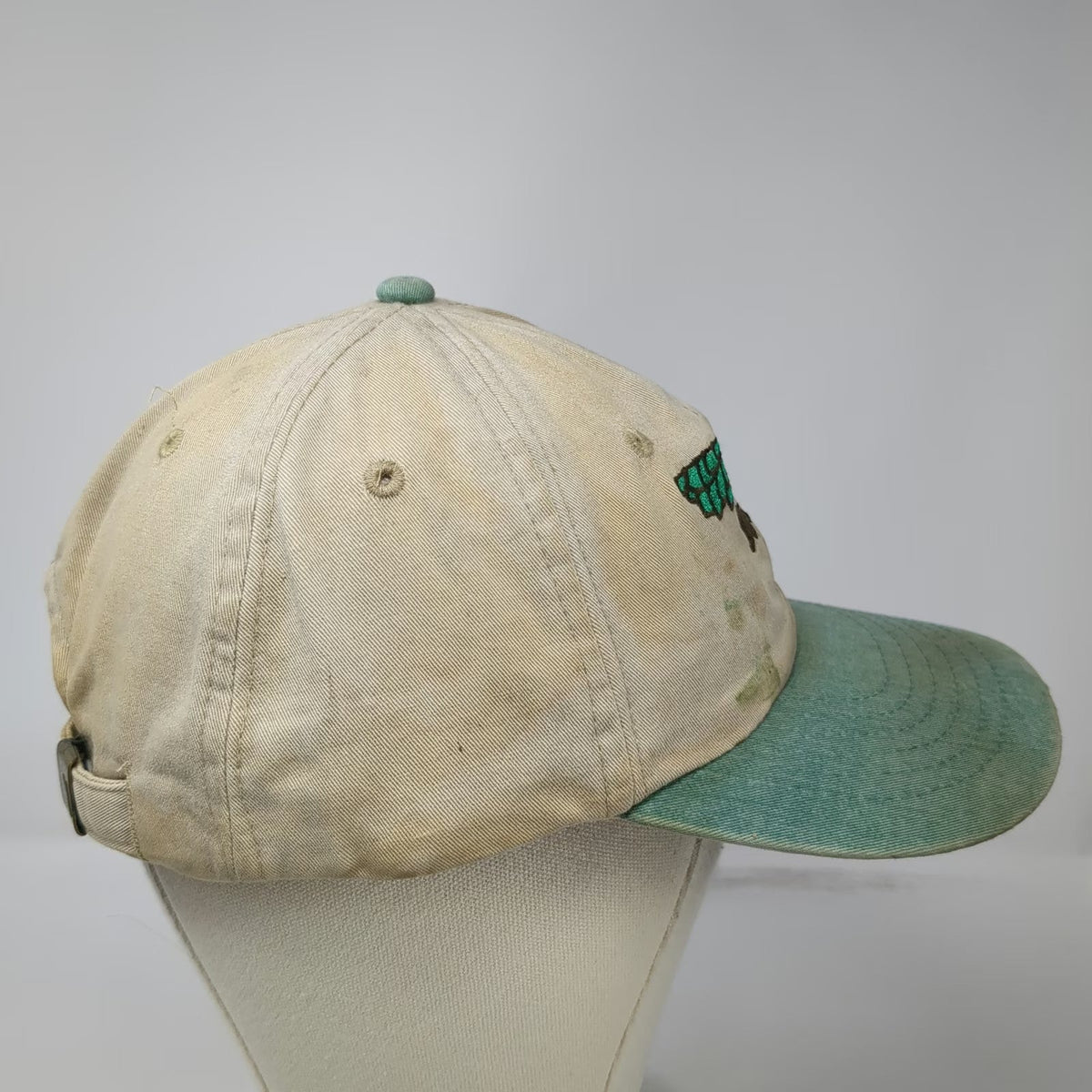 Keebler Hollow Tree Logo Hat Baseball Cap Beige Slideback Two Tone Vintage