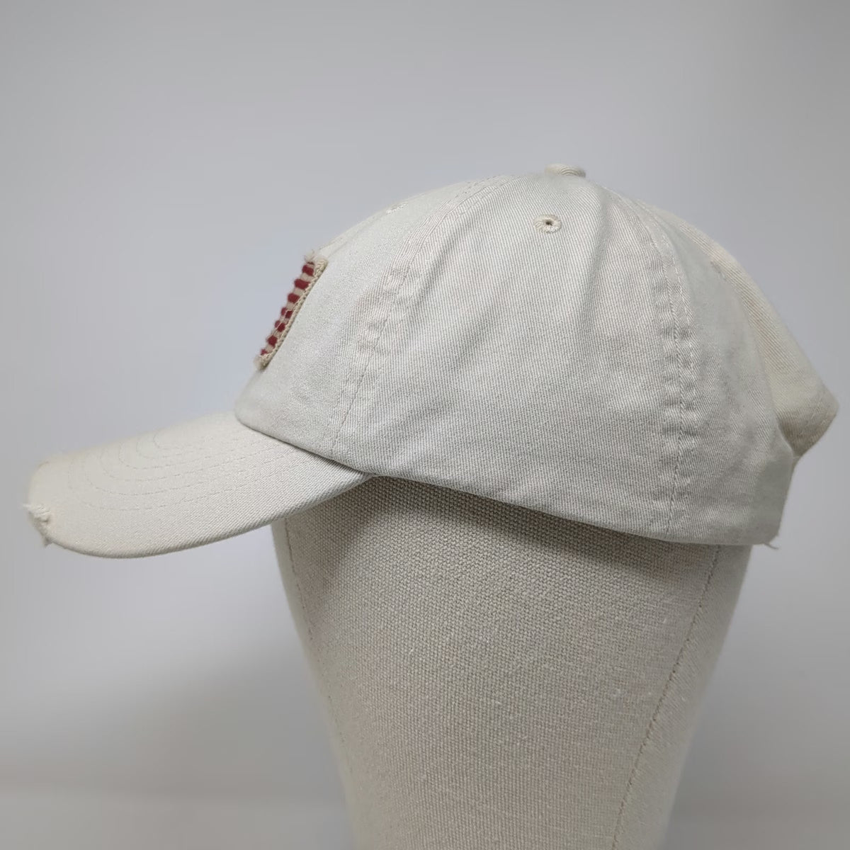 DPC Baseball Cap Beige One Size American Flag Distressed Patch Slideback Hat