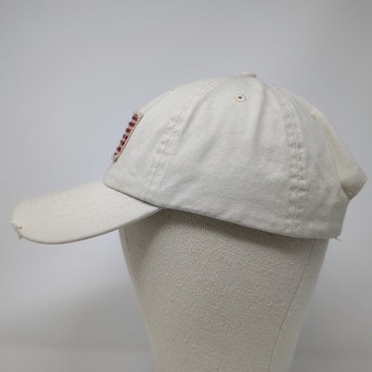 DPC Baseball Cap Beige One Size American Flag Distressed Patch Slideback Hat