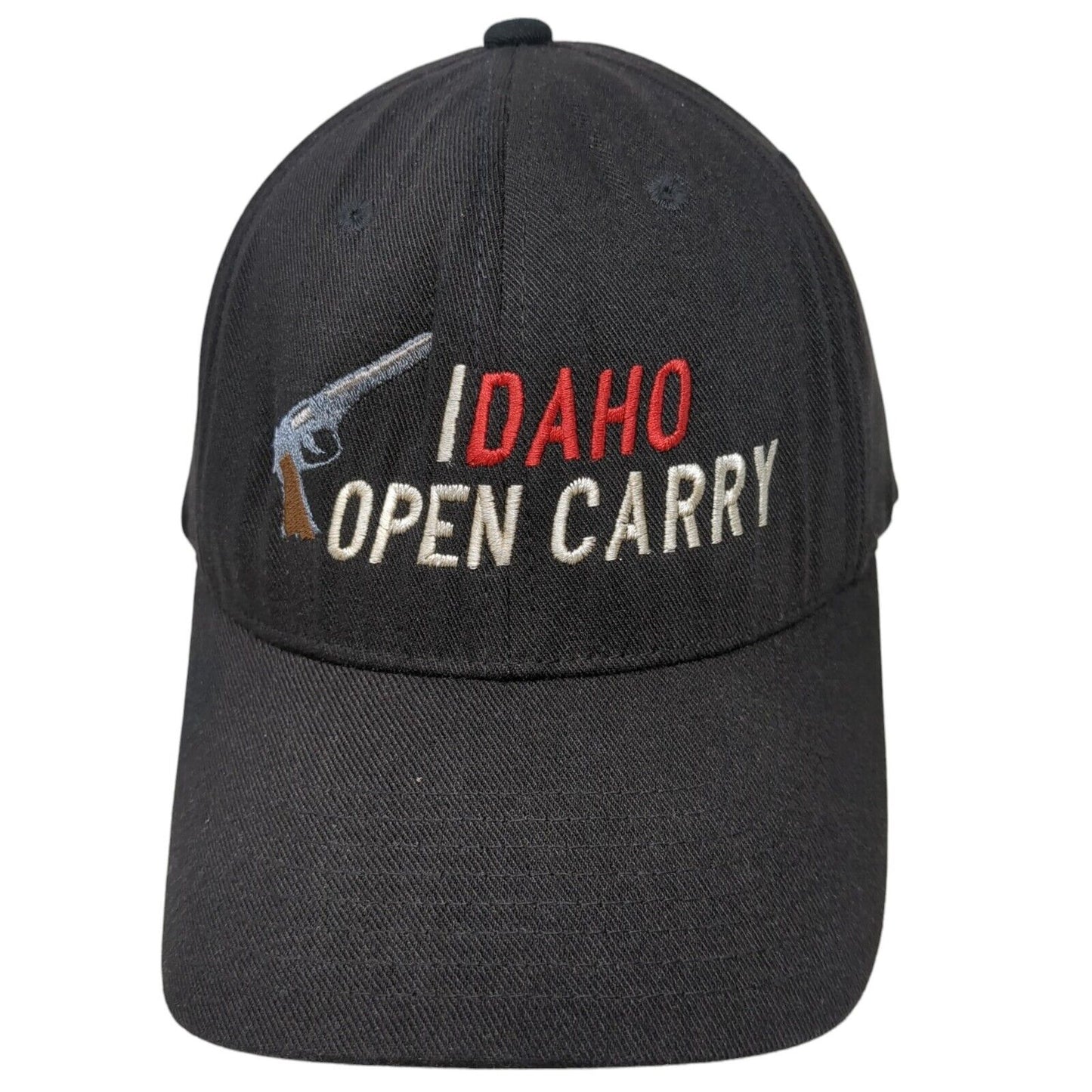 Idaho Open Carry Fitted Hat Black L/XL Flexfit Embroidered 6 Panel Yupoong