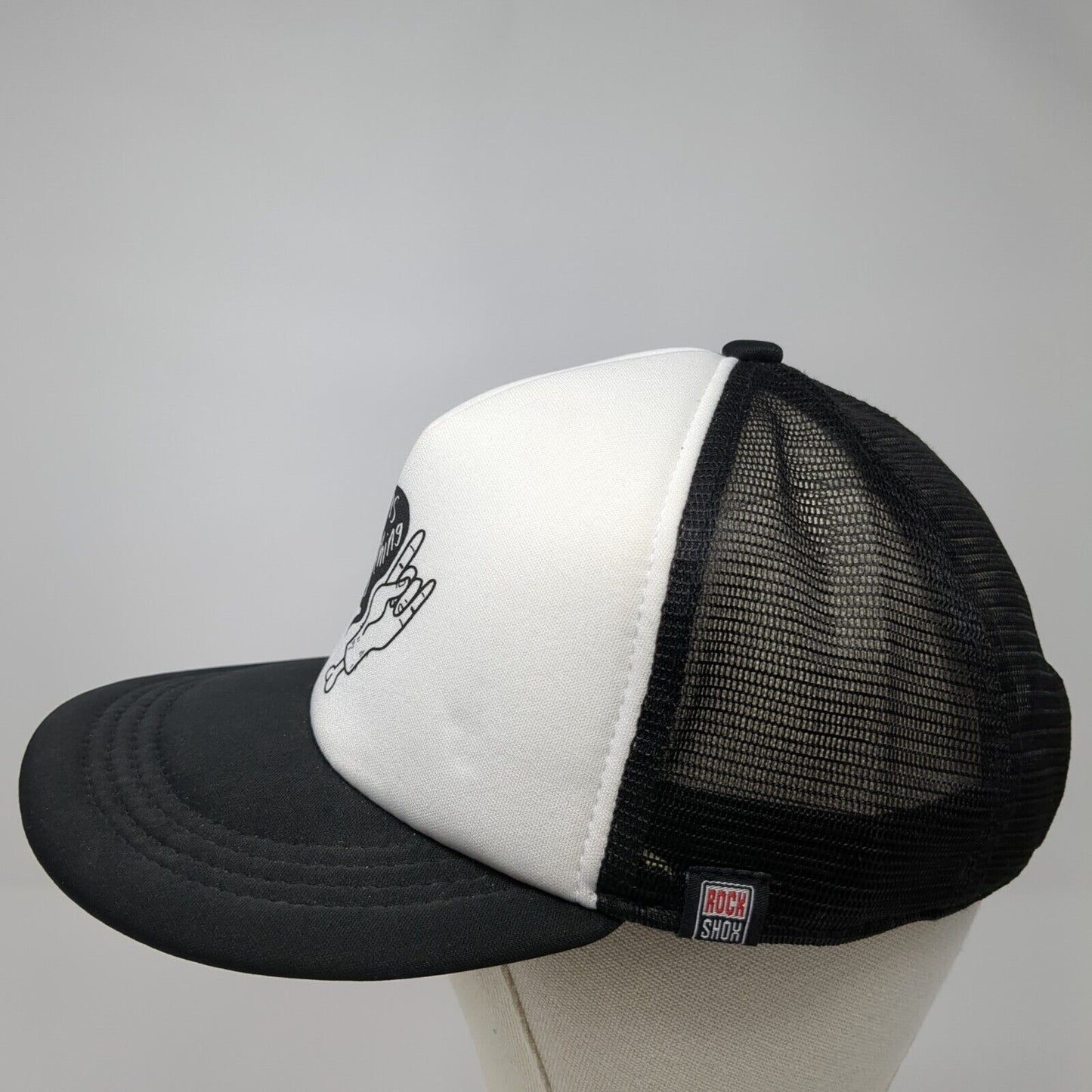 Action is Everything Snapback Trucker Hat Black OS Adjustable Mesh Rock Shox