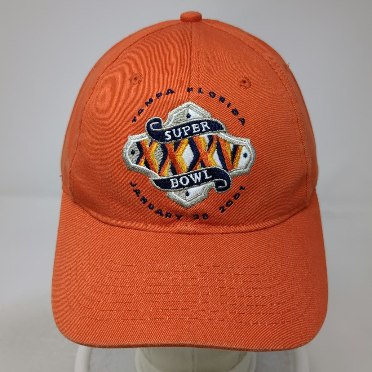Drew Pearson Baseball Cap Orange One Size Super Bowl XXXV Tampa Florida Hat