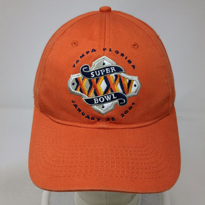 Drew Pearson Baseball Cap Orange One Size Super Bowl XXXV Tampa Florida Hat
