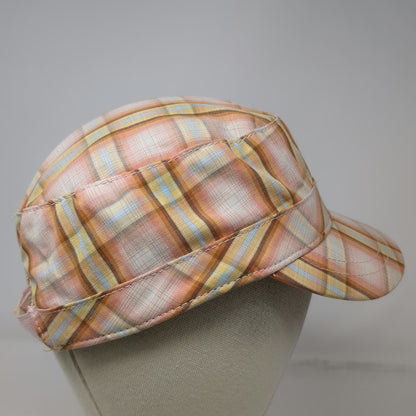 DPI Army Cap Yellow Orange Blue White OSFM Salmon River Idaho Plaid Cotton Hat