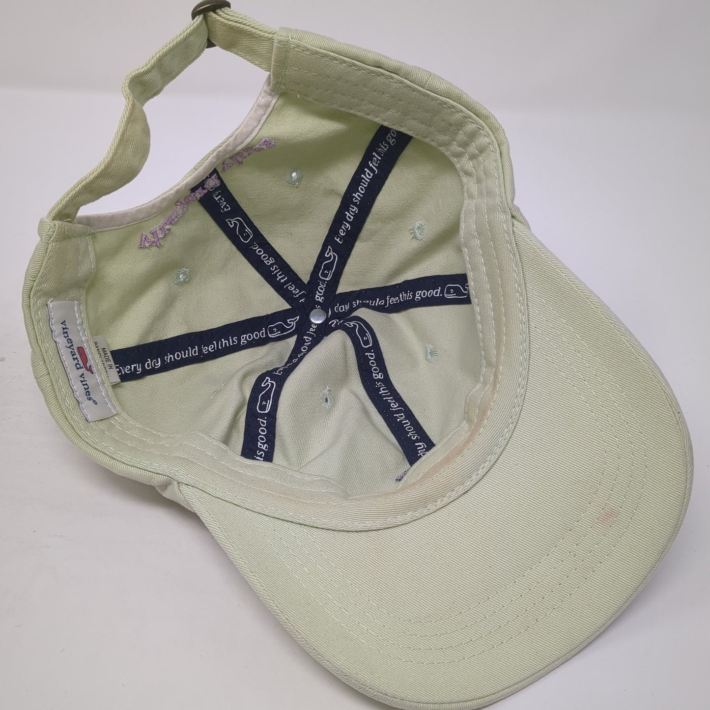 Whale Logo Slideback Hat Green One Size Adjustable Vineyard Vines