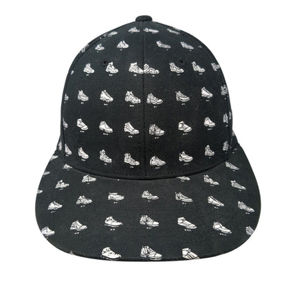 Nike Jordan AF-1 Fitted Hat Black Size S/M All Over Print Shoe Graphic Logo