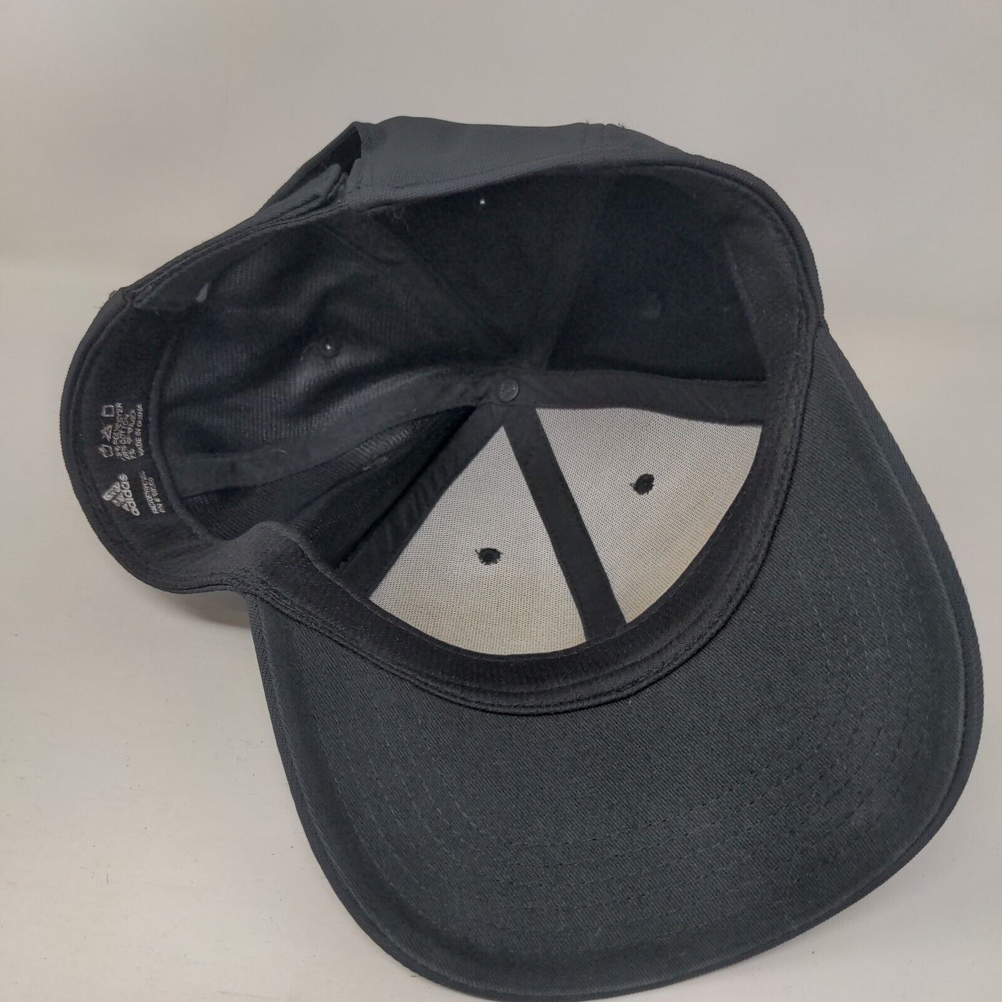 Adidas Strapback Hat Black One Size Adjustable Vented Holes 6 Panel