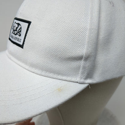 California Republic Bear Strapback Hat White OSFA Solid Embroidered
