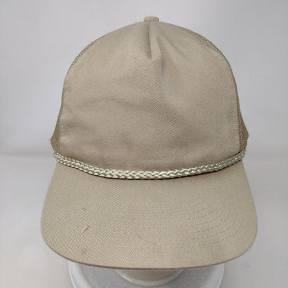 Cobra Snapback Trucker Hat Tan One Size Adjustable Mesh Back Rope Blank