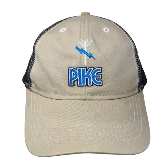 Pike Strapback Mesh Back Hat Tan OSFA Embroidered Colorblock 6 Panel