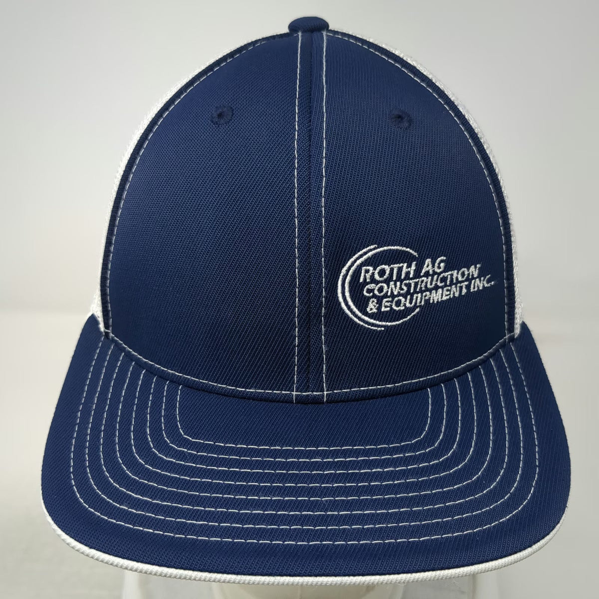 Pacific Headwear Blue Baseball Cap 7 3/8 Hat Roth Ag Construction Equipment Mesh
