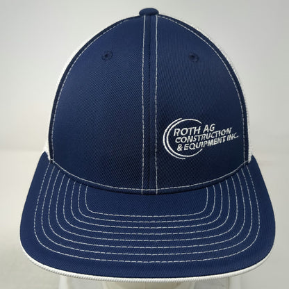 Pacific Headwear Blue Baseball Cap 7 3/8 Hat Roth Ag Construction Equipment Mesh
